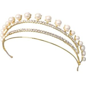 Gold pearl tiara crown princess